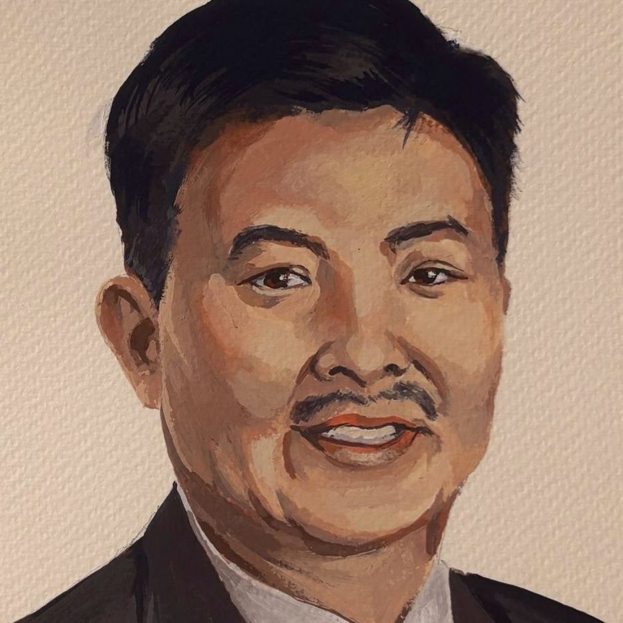 Painted portrait of a senior participant